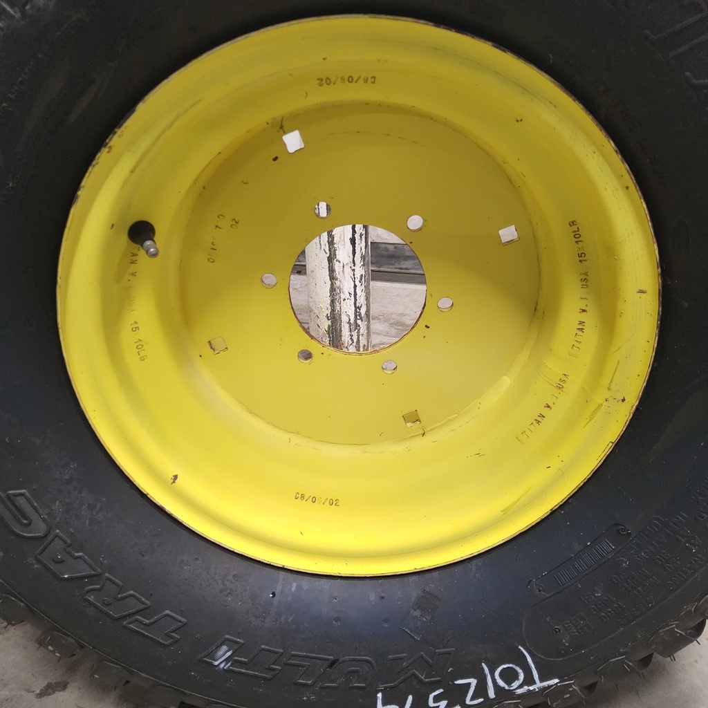 10"W x 15"D, John Deere Yellow 6-Hole Flat Plate