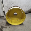 16"W x 38"D, John Deere Yellow 9-Hole Stamped Plate