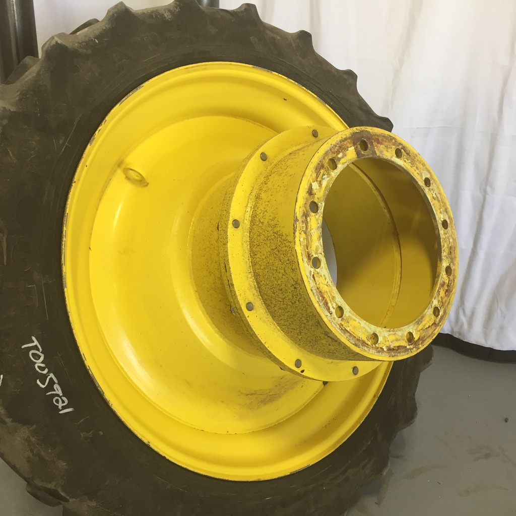 10"W x 42"D, John Deere Yellow 12-Hole FWA Direct Bolt Dual