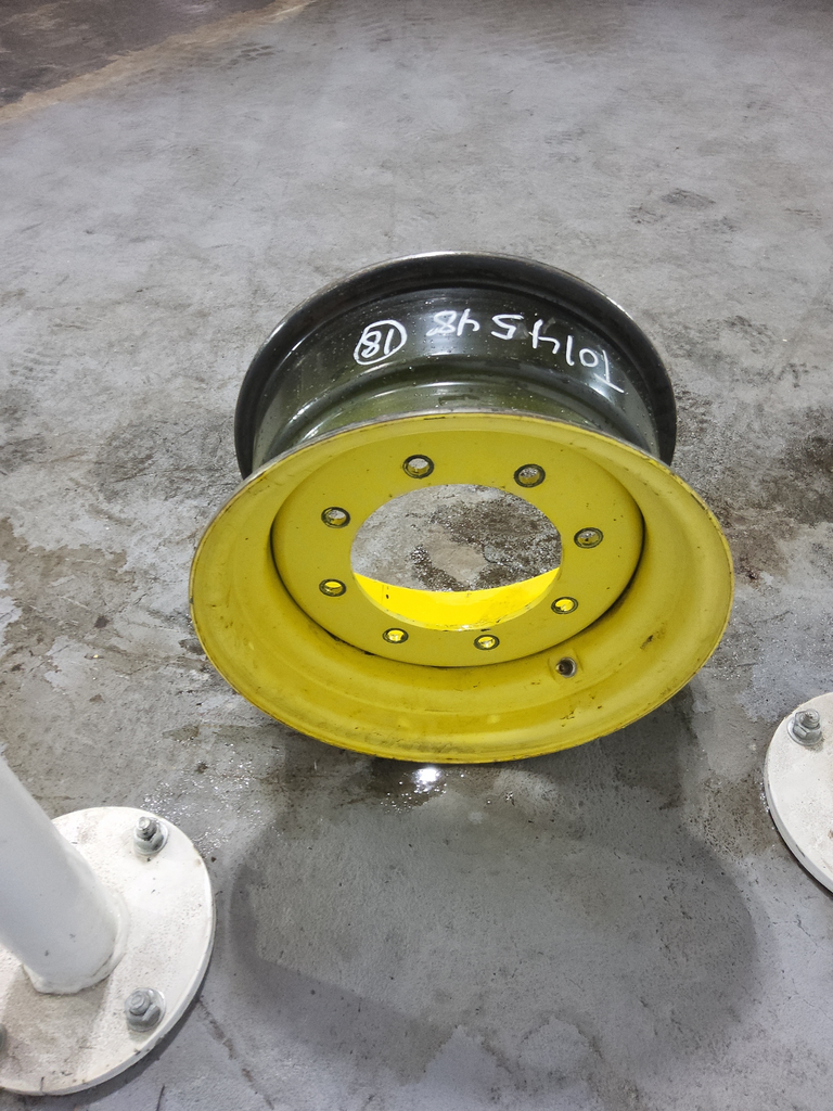 9"W x 18"D, John Deere Yellow 8-Hole Formed Plate