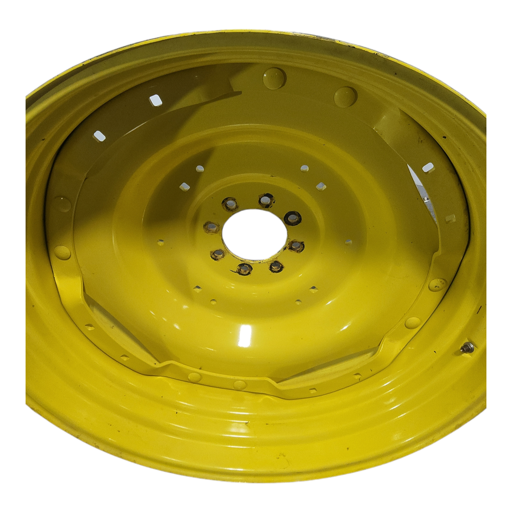 8-Hole Waffle Wheel (Groups of 2 bolts, W/Weight Holes) Center for 38"-54" Rim, John Deere Yellow