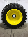 LSW 1250/35R46 Goodyear Farm DT830 Optitrac R-1W on John Deere Yellow 10-Hole Formed Plate 80%