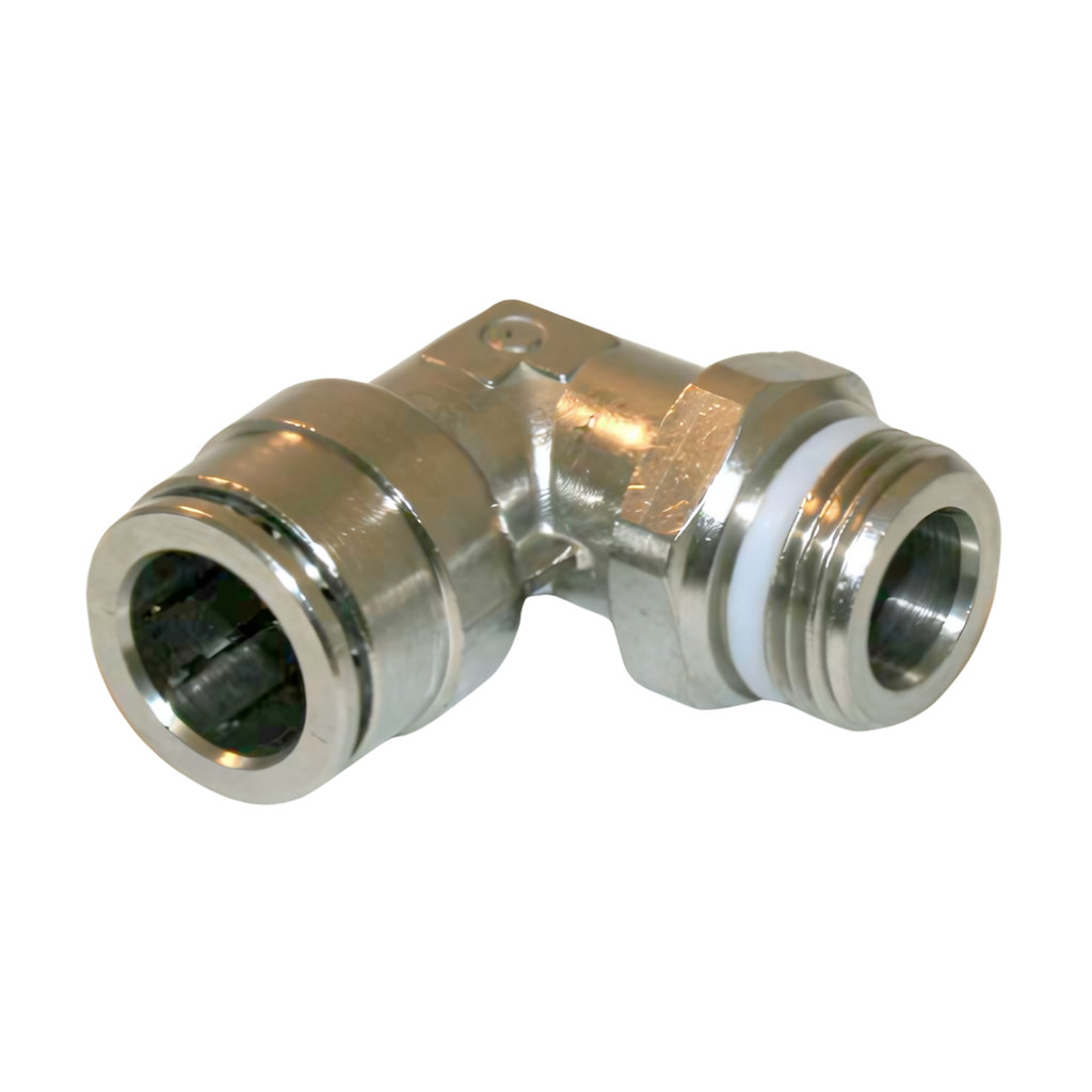 Swiveling elbow plug-in connector 3/8" - 12