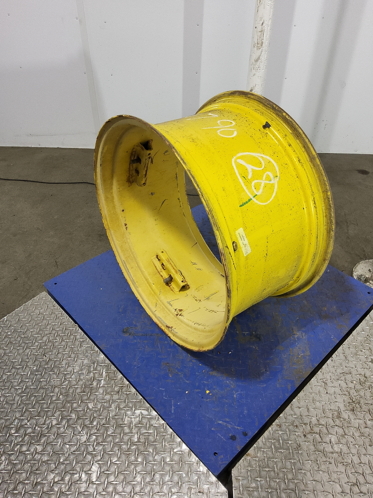 15"W x 28"D, John Deere Yellow 8-Hole Rim with Clamp/U-Clamp (groups of 2 bolts)