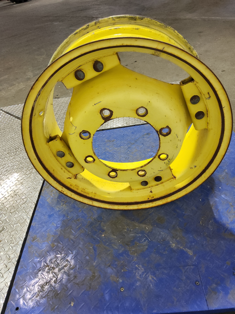 10"W x 24"D, John Deere Yellow 8-Hole Rim with Clamp/U-Clamp (groups of 2 bolts)