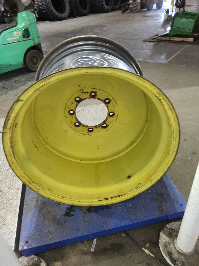 27"W x 32"D, John Deere Yellow 8-Hole Formed Plate