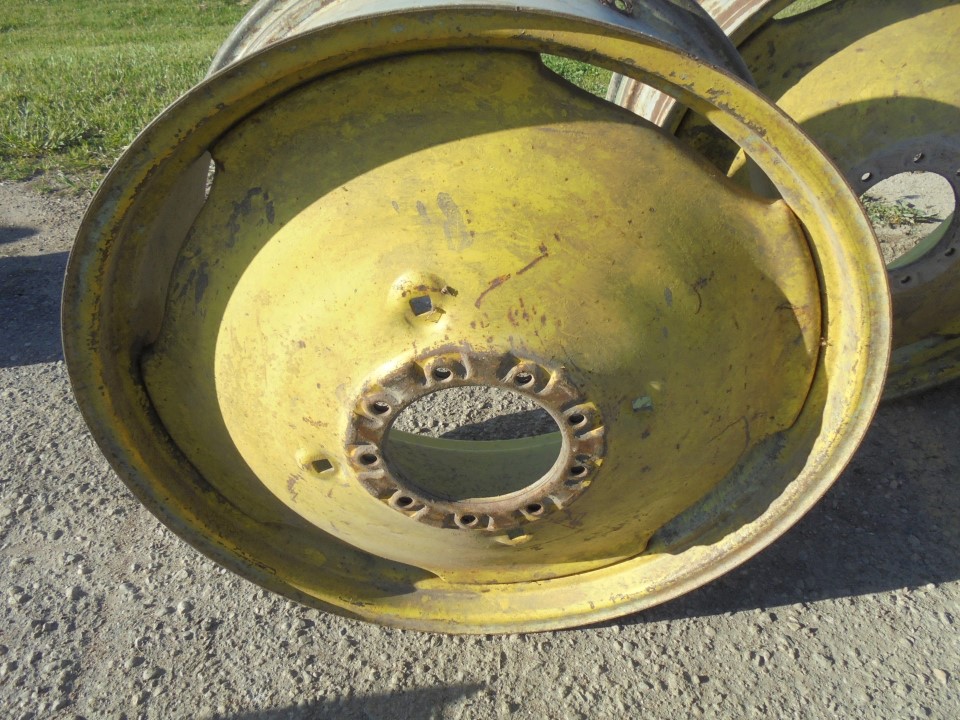 15"W x 34"D, John Deere Yellow 9-Hole Stamped Plate