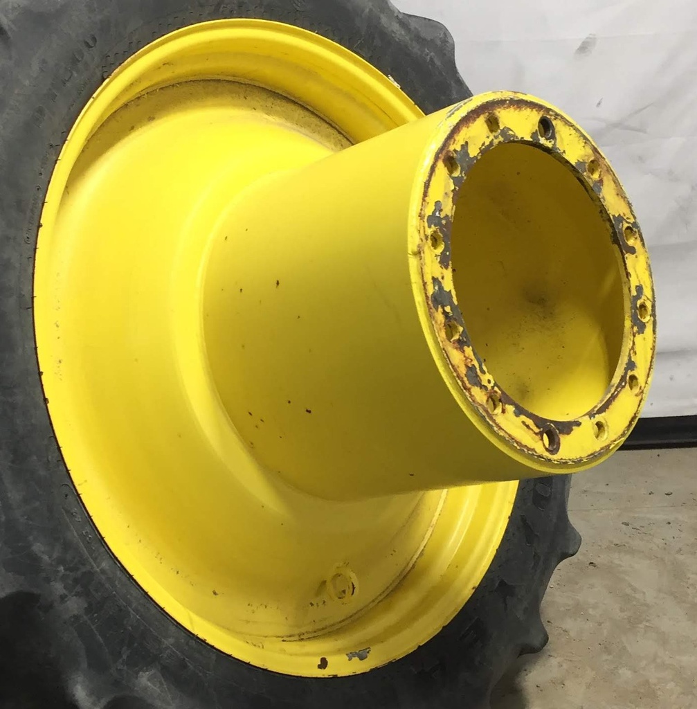 10"W x 38"D, John Deere Yellow 12-Hole FWA Direct Bolt Dual