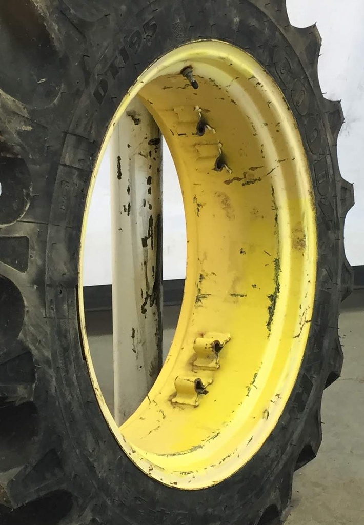 11"W x 28"D, John Deere Yellow 8-Hole Rim with Clamp/Loop Style (groups of 2 bolts)