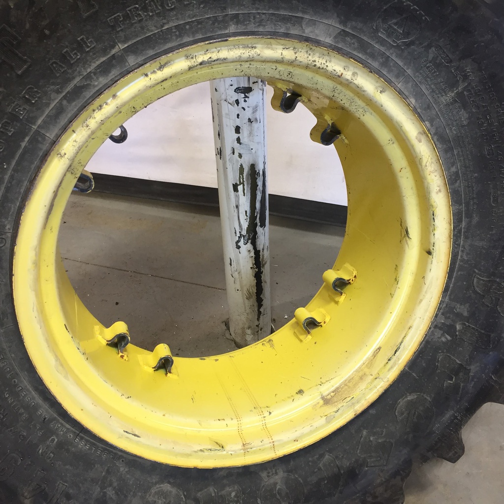 12"W x 24"D, John Deere Yellow 8-Hole Rim with Clamp/Loop Style (groups of 2 bolts)