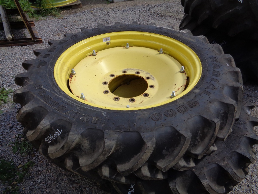 10"W x 34"D, John Deere Yellow 8-Hole Rim with Clamp/U-Clamp