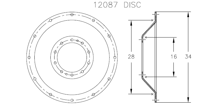 10-Hole Stub Disc Center for 38" - 54" Rim, Case IH Silver Mist