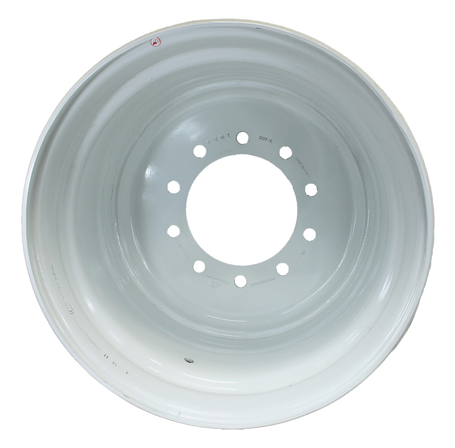 20"W x 22.5"D, Gloss White 10-Hole Budd Stud Pilot Wheel