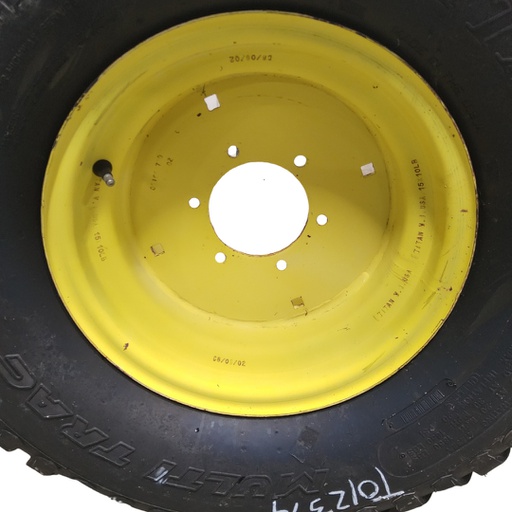 [T012374RIM] 10"W x 15"D, John Deere Yellow 6-Hole Flat Plate