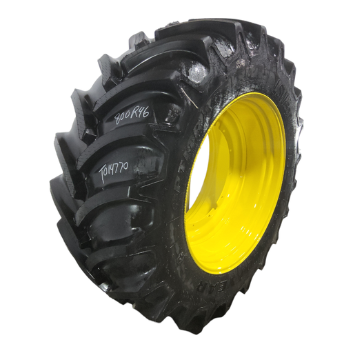 [T014770] LSW 800/55R46 Goodyear Farm DT830 Optitrac R-1W on John Deere Yellow 12-Hole Stub Disc 99%