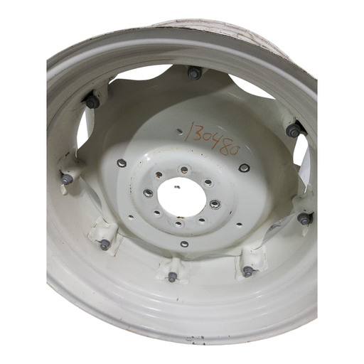 [130480] 8-Hole Rim with Clamp/Loop Style Center for 34" Rim, New Holland White