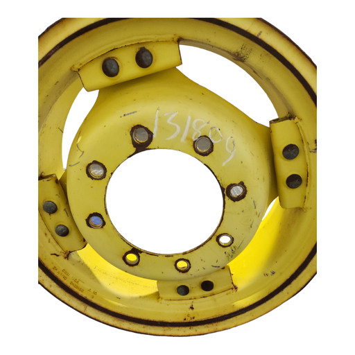 [131809] 8-Hole Rim with Clamp/Loop Style (groups of 2 bolts) Center for 24" Rim, John Deere Yellow