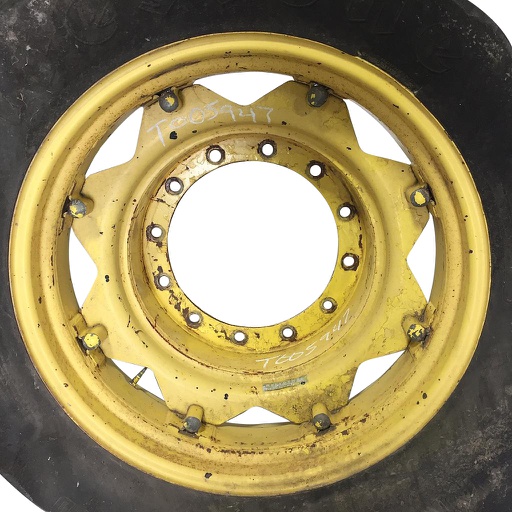 [T005947RIM-NRW] 8"W x 30"D, John Deere Yellow 8-Hole Rim with Clamp/Loop Style