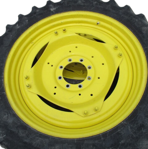 [WT004322RIM-NRW-Z] 10"W x 42"D, John Deere Yellow 8-Hole Stub Disc (groups of 2 bolts)