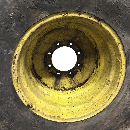 [WT007696-NRW] 20"W x 26"D, John Deere Yellow 8-Hole Formed Plate