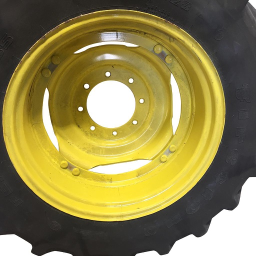 [WT008817RIM-NRW] 10"W x 28"D, John Deere Yellow 8-Hole Stub Disc (groups of 2 bolts)