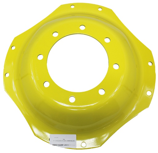 [051021000Y] 8-Hole Waffle Wheel (Groups of 2 bolts) Center for 28"-30" Rim, John Deere Yellow